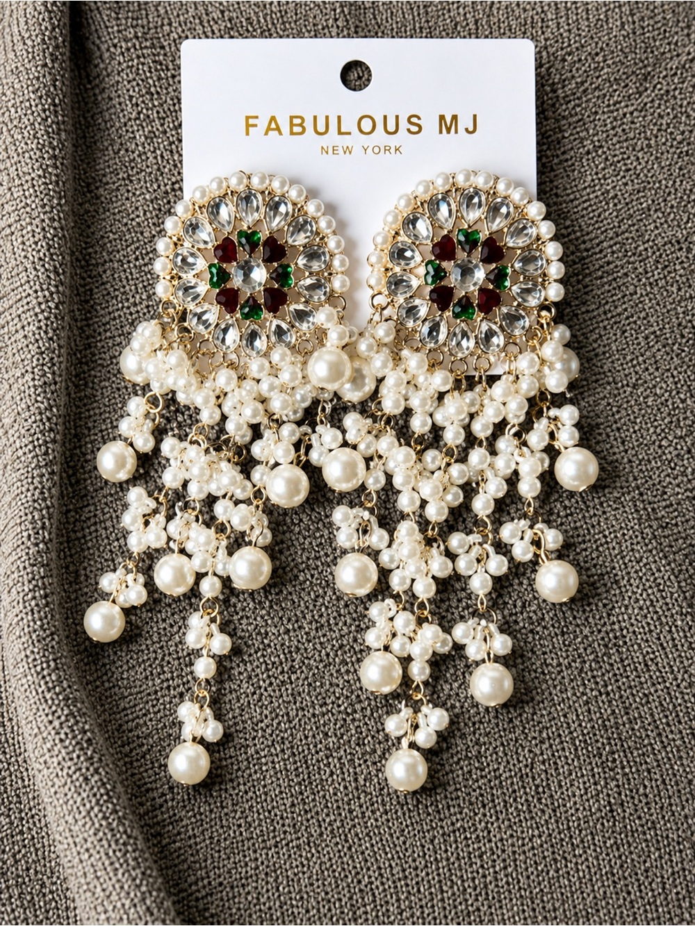 Pearl & Crystal Dreamcatcher Post Earrings